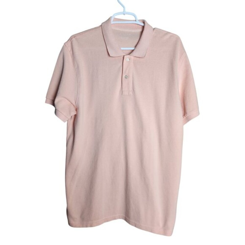 J‎ Crew Shirt Mens Size Large Orange Short Sleeve Cotton Slim Fit Polo